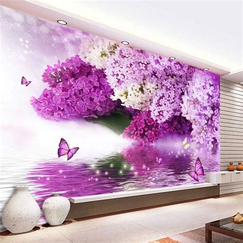 Modern Luxury Home 3d Custom Printed Murals Wallpaper Butterfly Flower Background The Living