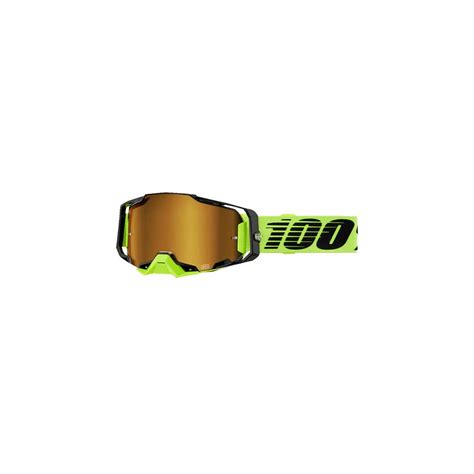 Goggles Armega Masque Jaune Fluo Avec Verre Miroir Dor