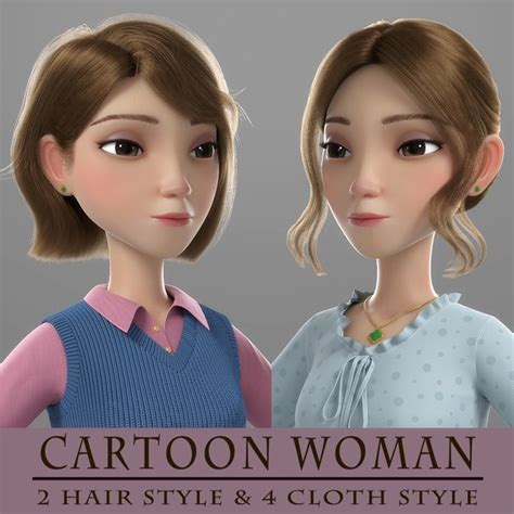 Cartoon Woman Maya Models For Download Turbosquid