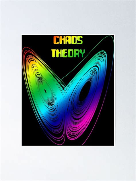 "Rainbow Chaos Theory Lorenz Equation Butterfly Effect Math Physics Design White on Black ...