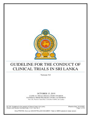 Fillable Online Guideline For The Conduct Of Clinical Trials In Sri