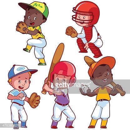 Cartoon Kids Playing Baseball. Stock Vector | Royalty-Free | FreeImages