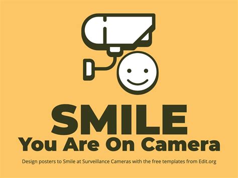 Smile You Are On Camera Sign Templates