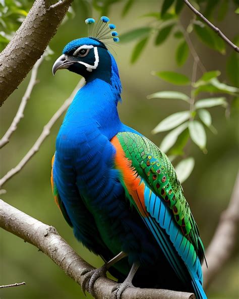 Un pájaro azul y naranja con una mancha blanca en el pecho Foto Premium