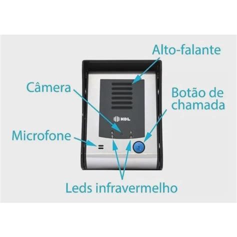 Video Porteiro Interfone Eletronico Hdl Sense Classic S Camera