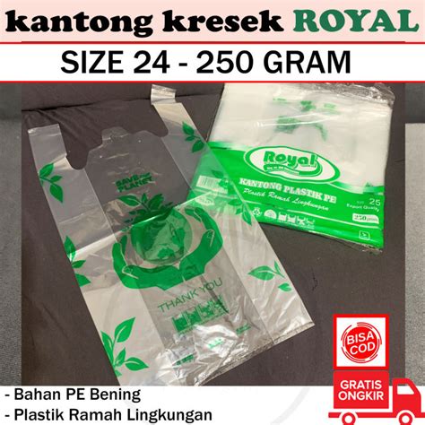 Kantong Plastik Kresek Tebal Bening Royal PE Ramah Lingkungan 250 Gram