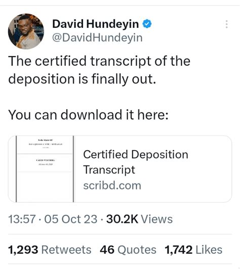 David Hundeyin Finally Shares Ctc Of Csu Deposition At Us Court