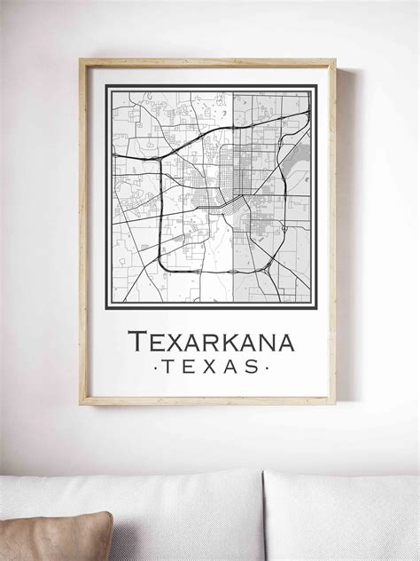 Texarkana Texas Map digital Download - Etsy