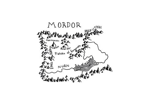 Map of Mordor Ink Illustration - Etsy