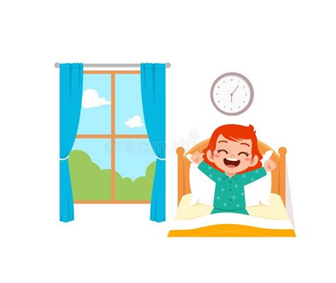 Happy Cute Little Kid Boy Wake Up Stock Illustrations 96 Happy Cute