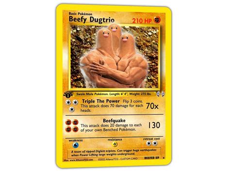 Beefy Dugtrio Full Holo Custom Card Etsy