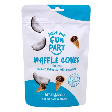 Just The Fun Part Waffle Cones Filled With Coconut Flakes And Milk