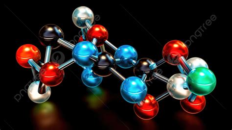 Model 3d Molekul Kimia Dengan Warna Cerah Gambar Molekul Latar Belakang Untuk Unduhan Gratis