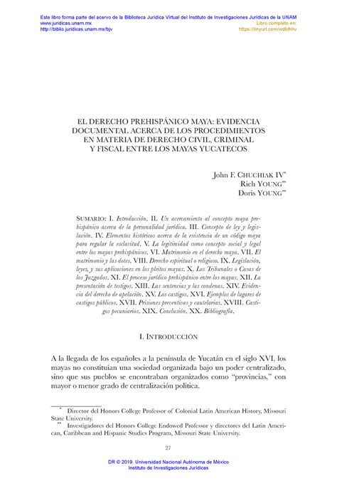 Derecho Prehispanico Maya Historia Del Derecho Mexicano Unam Studocu