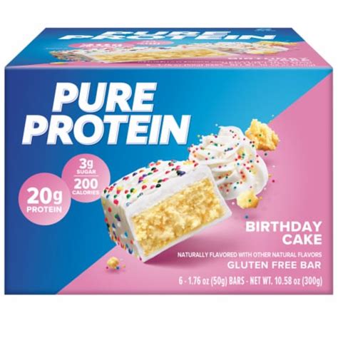 Pure Protein Birthday Cake Protein Bars 6 Ct Kroger