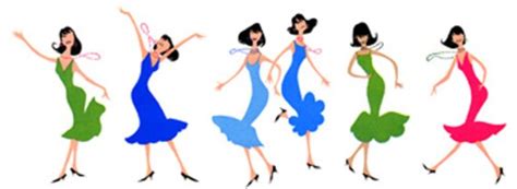 Party Girls Women Woman Dancing Retro Cartoon Comic Vintage