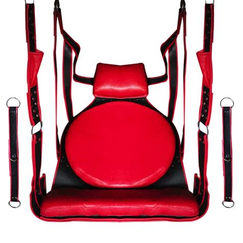 VIP Red Leather Bondage Sex Swing BDSM Hammock Leather Lineage