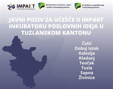 Objavljeni javni pozivi za učešće u IMPAKT Inkubatoru poslovnih ideja u