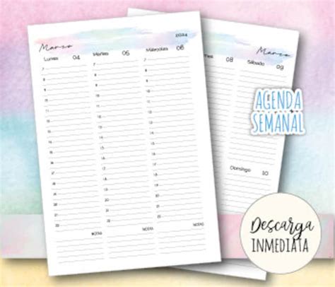 Agenda Semanal Planner A Semana A La Vista Con Fecha Pdf