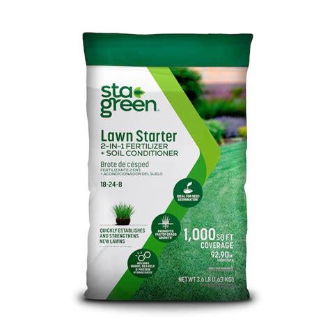 Sta Green Fertilizer Plus Soil Conditioner 36 Lb 1000 Sq Ft 18 24 8