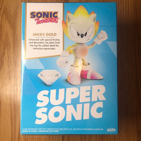 Mavin Jakks Gold Sonic The Hedgehog Super Sonic With Chaos Emerald