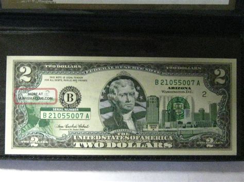 Commemorative Two Dollar Bill, Thomas Jefferson, With Case,