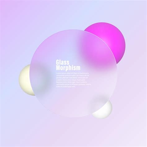 Premium Vector Glass Morphism Landing Page With Round Frame Vector