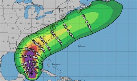 hurricane michael path mapped life threatening storms  hit gulf
