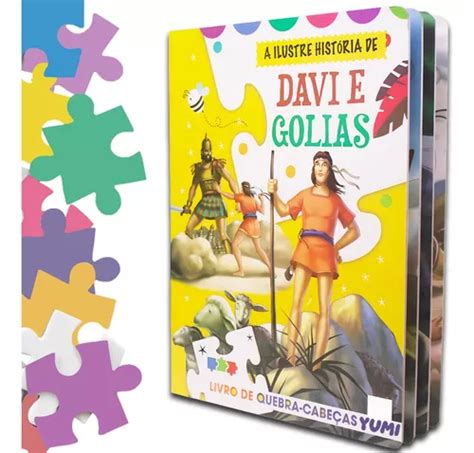 Livro Infantil Bíblico 3 Quebra cabeças Davi E Golias