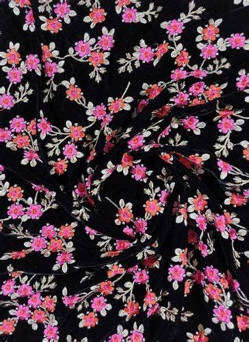 Inch Black Embroidered Velvet Fabric At Rs Meter In Surat