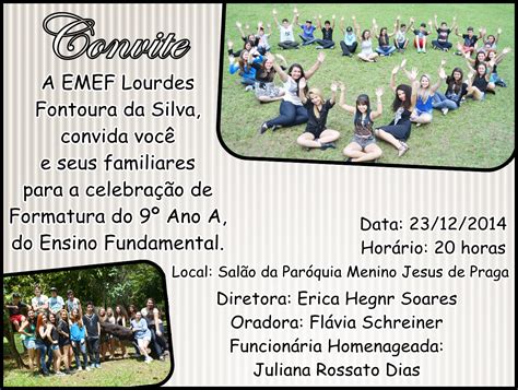 Emef Lourdes Fontoura Da Silva Sapucaia Do Sulrs Convites De Formatura 2014