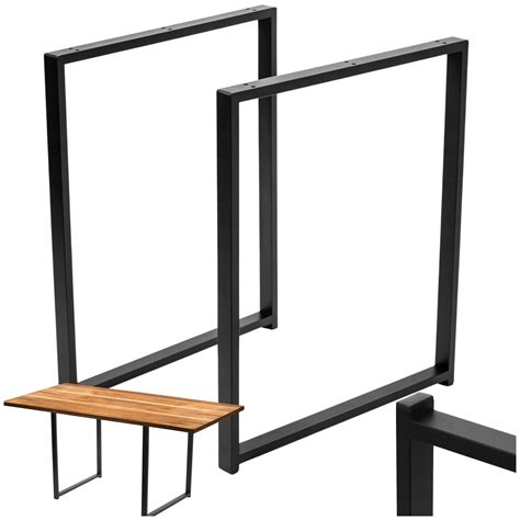 NOGI DO STOŁU BIURKA Ławy Stolika Metalowe 72cm Czarne Loft 40x20mm