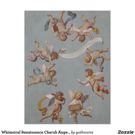 Whimsical Renaissance Cherub Angels Postcard | Zazzle | Angel posters ...