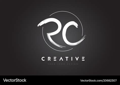 Rc Brush Letter Logo Design Artistic Handwritten Vector Image