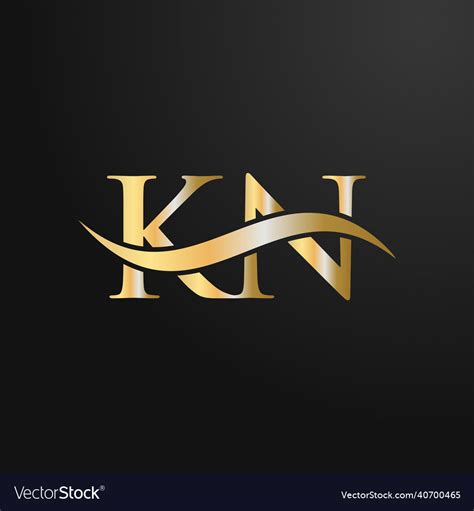 Letter kn logo sign design template k n Royalty Free Vector