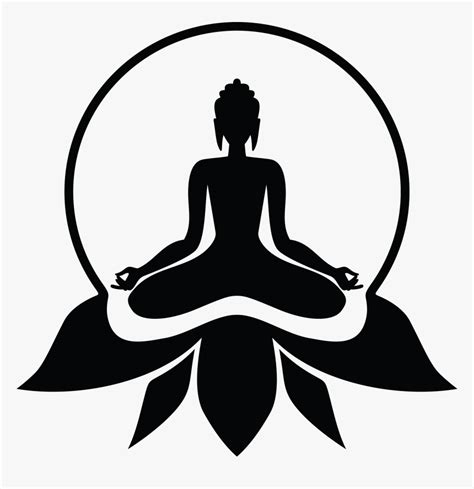 Yoga Symbol Buddhism Lotus Position Buddha Black And White Drawing