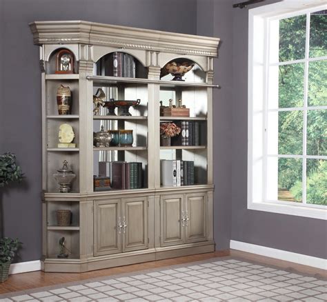 Parker House Allure Library 3 Piece Corner Bookcase Wall In Champagne