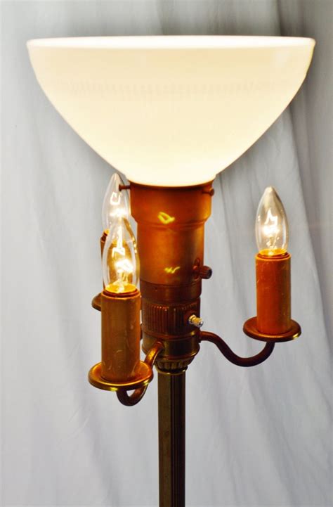 Vintage Mitchell 4 Light Torchiere Floor Lamp With Corning Etsy