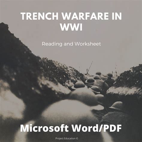 Trench Warfare In Wwi Reading And Worksheet Amped Up Learning