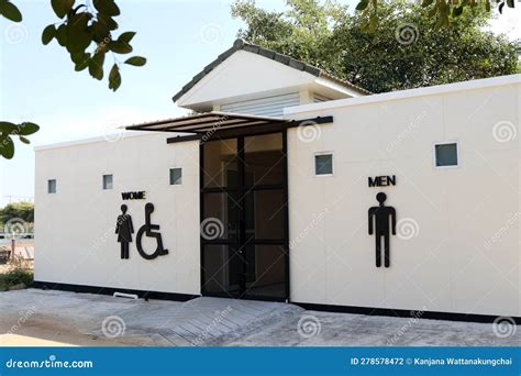 Building of public toilet. stock photo. Image of clean - 278578472