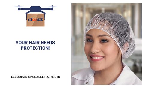 Ezgoodz Disposable Hair Net 18 Inches 100 Pack White Hair Nets Food