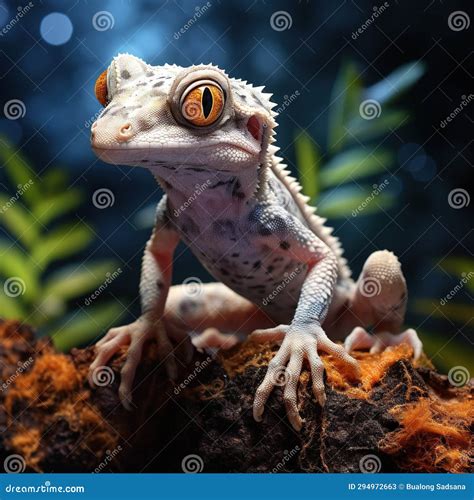 White Headed Dwarf Gecko Made With Generative Ai Illustration Stock