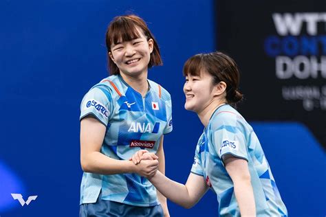 世界1位の大藤沙月、横井咲桜ペアが「信じられない逆転劇を見せた」 中国勢撃破に公式が脚光、シングルスでは直接対決が実現【wttコンテンダー