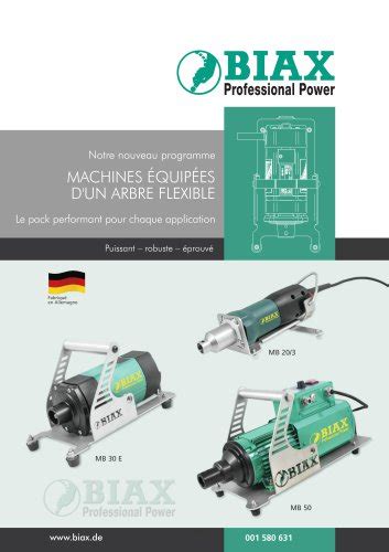 Machines Quip Es D Un Arbre Flexible Biax Schmid Wezel Gmbh