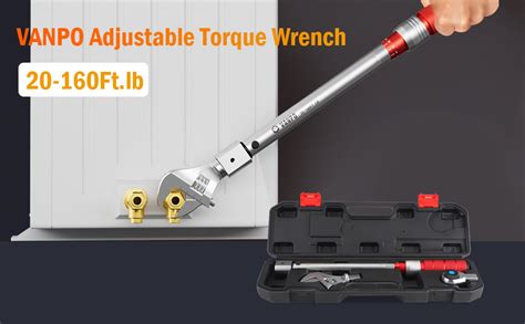 VANPO Adjustable Torque Wrench 20 160 Ft Lb 27 1 216 8 Nm 38MM Open