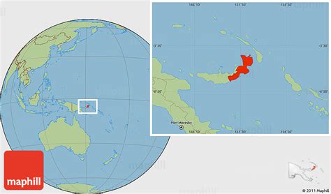 Savanna Style Location Map of East New Britain