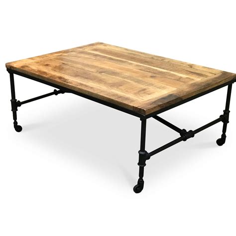 Mango wood Coffee Table with wheels - Timbergirl