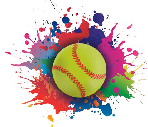 Removable Home Art Watercolor Ball Splat Wall Decal Vinyl Softball ...