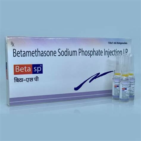 Beta Sp Beta Sod Phos 4mg Ml Betamethasone Sodium Phosphate Injection Ip Parex 10x1ml Ampoules