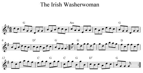 Folk Violin Sheet Music The Irish Washerwoman